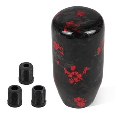 Carbon Fiber Shift Knob Forged Marble Pattern Unique Designed Long Style Red
