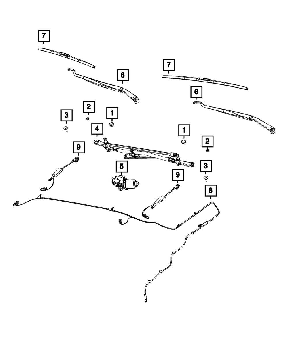 Genuine Mopar Front Wiper Arm Right 68657992AA
