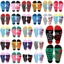 Jeyiour 36 Pcs Christmas Teacher Crew Socks Funny Cotton Novelty Socks Apprec...