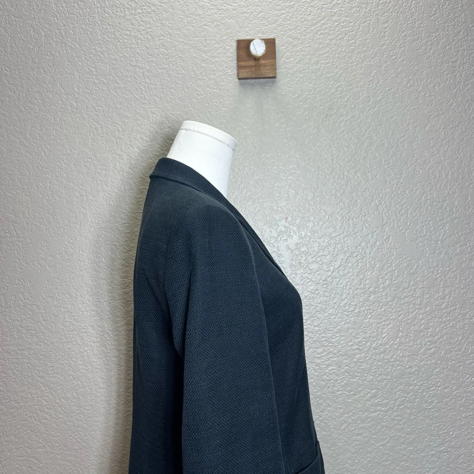 Blazer Anne Klein 2 Trajes Mujer Manga Larga Pico Azul Pequeño Talla 6P Bolsillos Foto 4 de 4