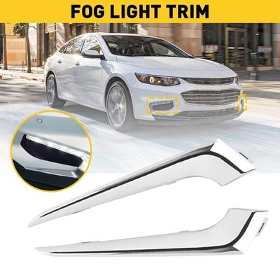 Left & Right Bumper Insert Front Grille Fog Light Trim For 2016-18 Chevy Malibu