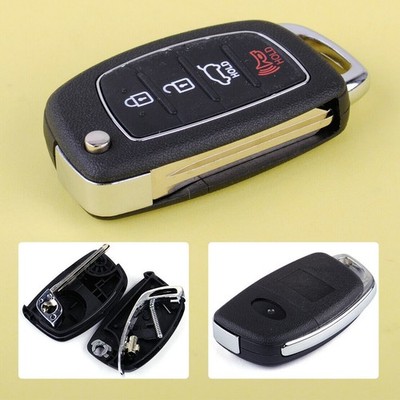 Flip Remote Key Fob Fit Fits Hyundai Santa Fe ix45 13 14 ix35 i30 Clicker 4Butto