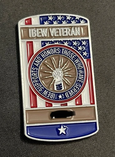 IBEW Veteran Challenge Coin United States Military Dog Tag