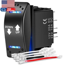 Down up Polarity Reverse Switch DPDT 20A 7PIN Momentary Rocker Switch on off on