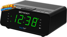Smartset Dual Alarm Clock Radio with AM/FM Radio Dimmer Sleep Timer and 9 LED...