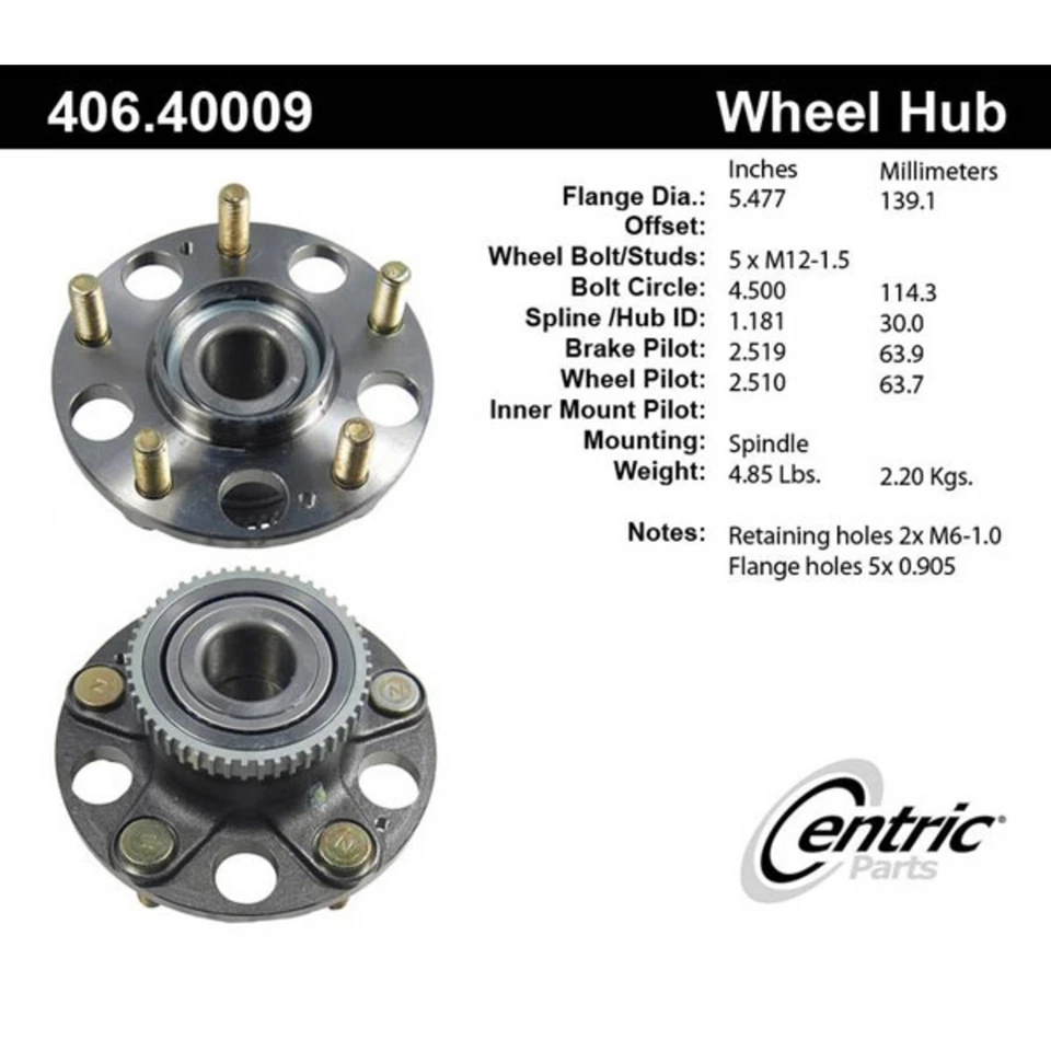 406.40009 Buje de rueda centrado lado trasero conductor o pasajero derecho izquierdo/derecho Foto 3 de 3