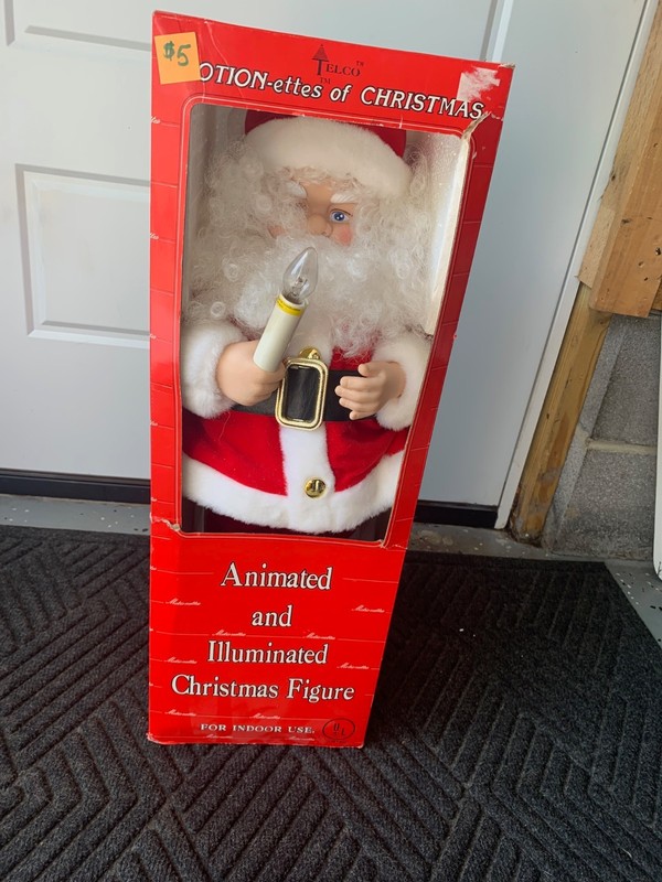 Vintage Telco Motionettes  Santa Claus 24 Inch Holding Candle With Box