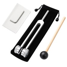 128Hz Yoga Meditation Tuning Fork Set With Pouch And Silicone Reflex Hammer