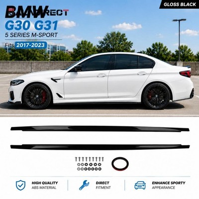 Gloss Black Performance Side Skirt Splitter For BMW G30 530i 540i M-Sport 17-23
