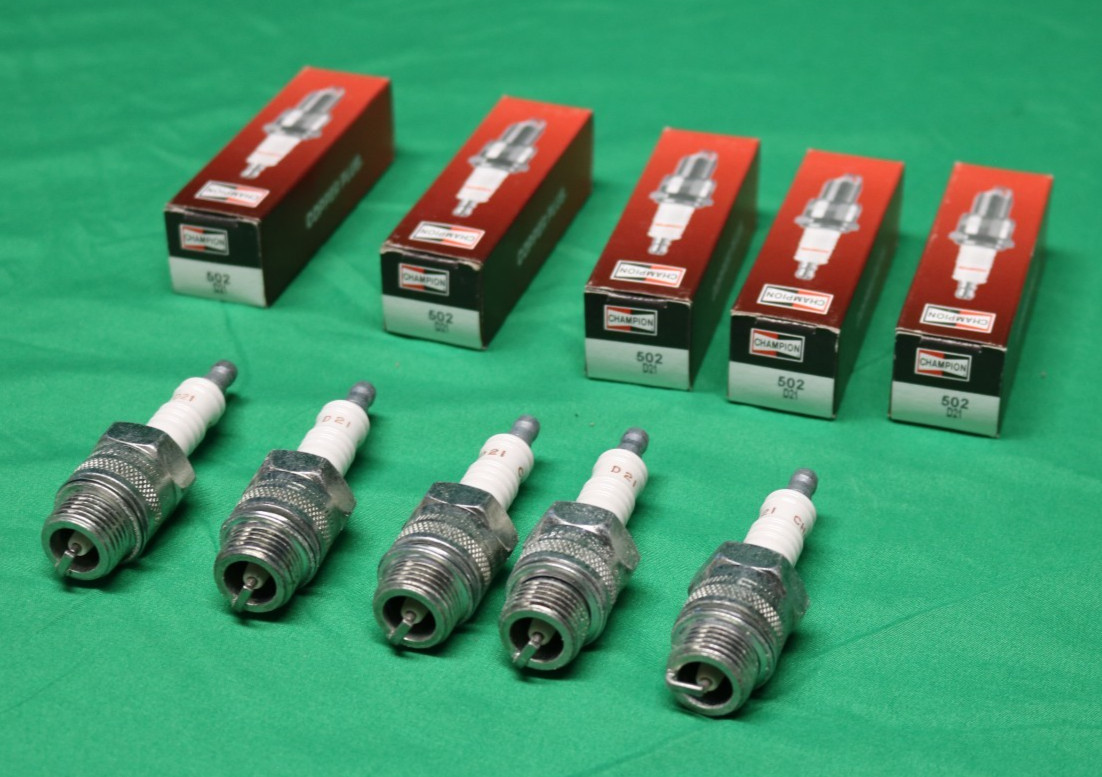 Lot of 5 NOS Champion Spark Plug D21 or 502 - HIT OR MISS 