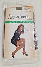 Leggs Pantyhose Brown Sugar Queen Extra Large Coffee Ultra Ultra Sheer NIP Hose