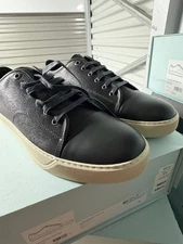 Men's Lanvin DBB1 Leather Low Top Sneakers / Black / Size US 12 ($550)