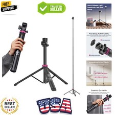 MT-89 Extendable Tripod Aluminum, 82" Portable Adjustable Light Stand with 1/...