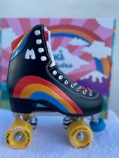 Moxi Black Rainbow Riders Roller Skates Size 6, Women Size 7 7 1/2 NEW