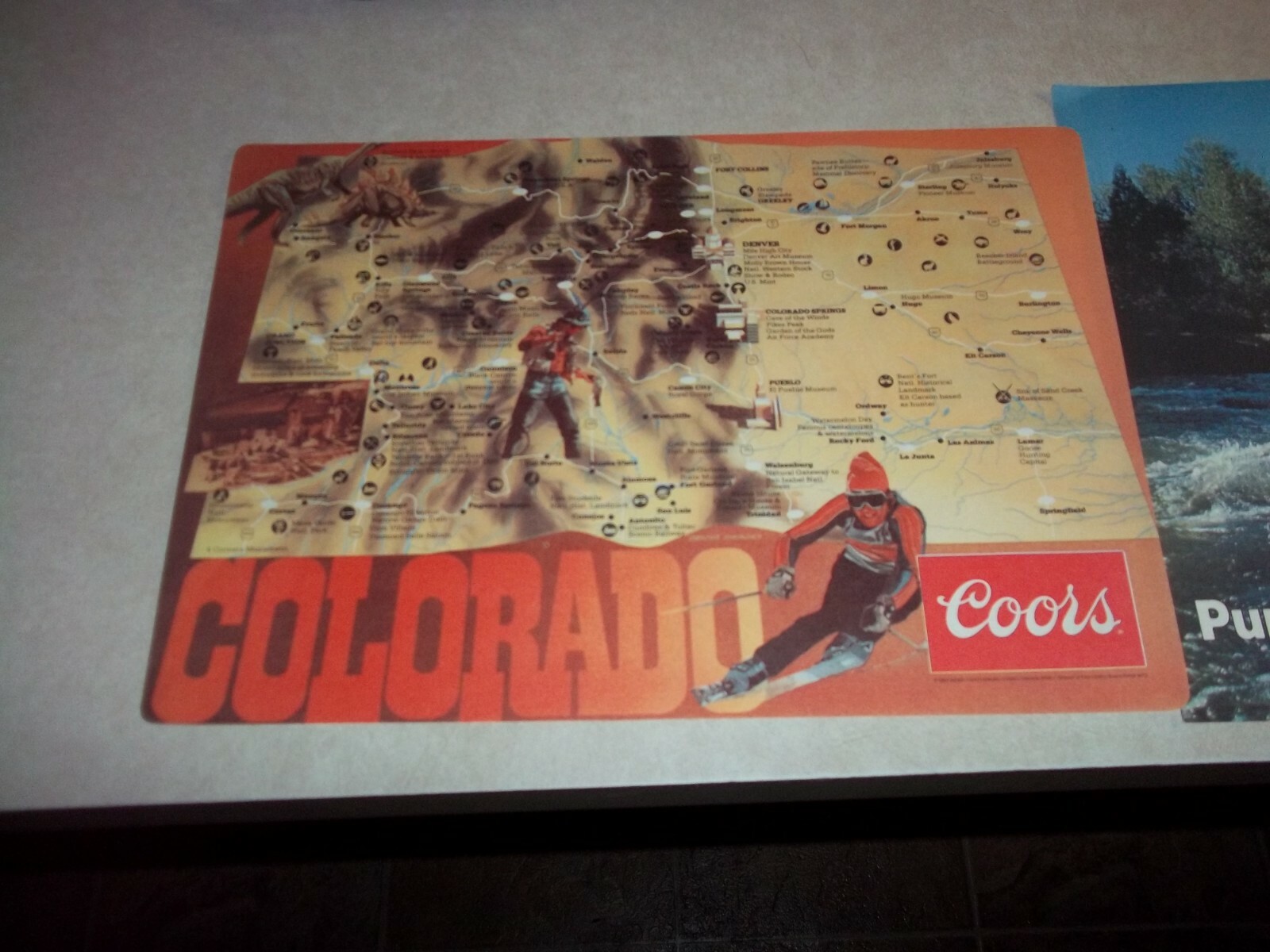 Vintage COORS + OLD STYLE BEER PLACEMATS SIGNS Colorado + Wisconsin Wi. Bar