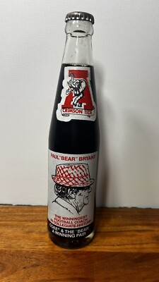 Paul Bear Bryant Coca Cola Coke Bottle Alabama Crimson Tide Win #315 Unopened