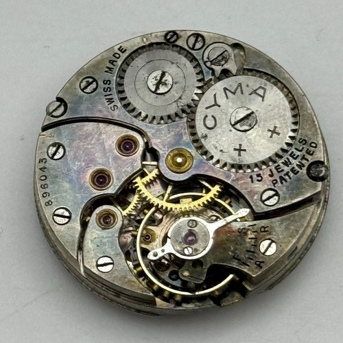 23.6mm Cyma Cal 032 Manual Wind Swiss 15 Jewels Watch Movement Vintage PARTS - Picture 10 of 17