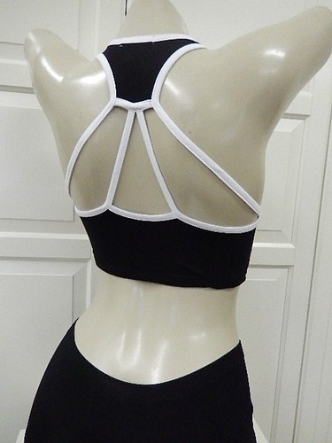 NWT FASHION SPORTS PADDED BRA TOP CROPPED CROP STRAPPY BACK GYM YOGA - 第 3/8 張圖片