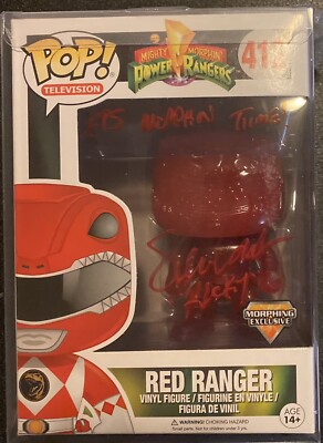 STEVE CARDENAS RED RANGER SIGNED 412 MORPHING EXCLUSIVE FUNKO POP  display picture 1