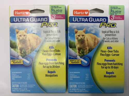 Pack Of 2 Hartz ULTRA GUARD PRO Topical Flea & Tick For CATS 5 lbs. & Over Cat