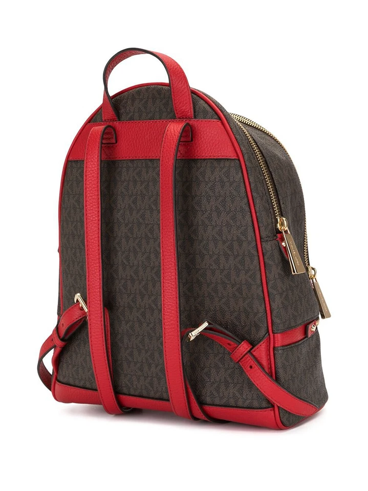 Mochila Michael Kors Rhea con cremallera, marrón-rojo brillante Foto 2 de 4