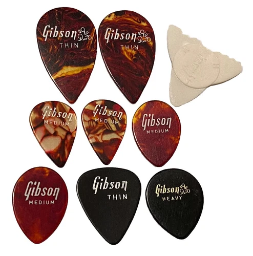Vintage Guitar Picks- Gibson Lot of 9 Assorted Picks. NOS- Unused