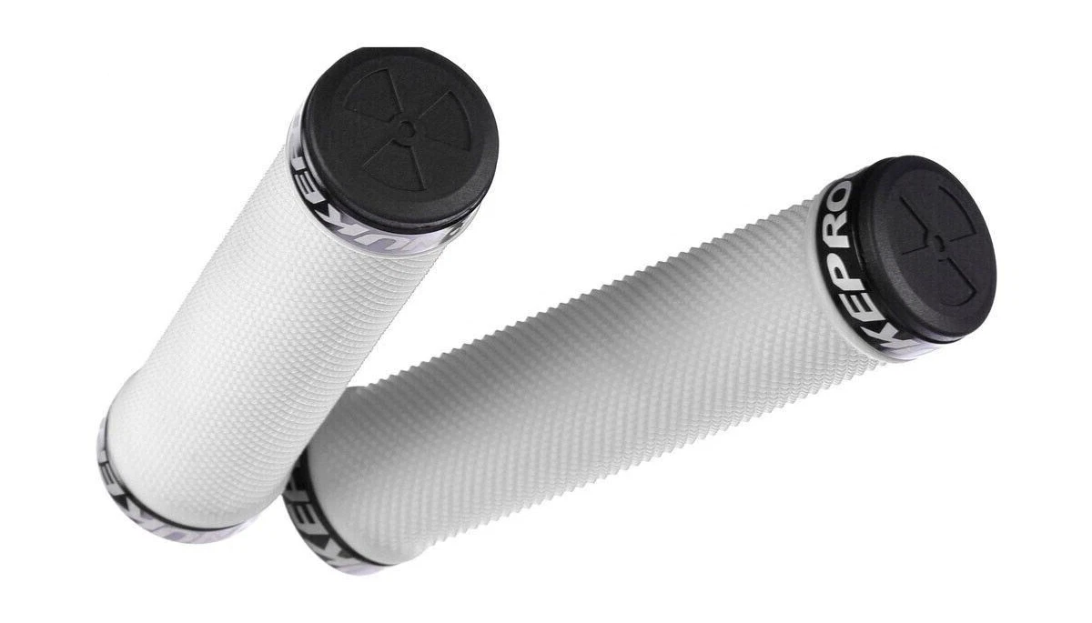Nukeproof Lock On Grips Knurled White Handlebar grips