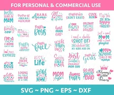 34 Mom svg bundle hand lettered, mothers day svg, mom life svg, mama svg, Mommy