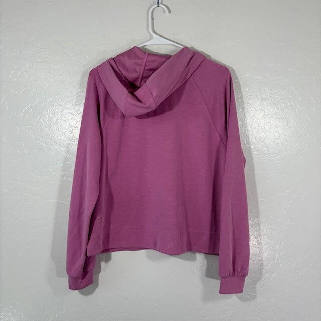 Sudadera con capucha para mujer Athleta Seasoft dobladillo burbuja rosa talla M mediana Foto 4 de 4