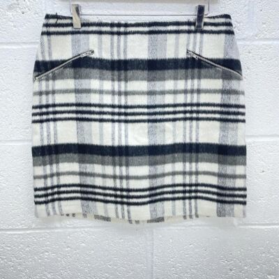 New Look Checkered Skirt Black And White NEW LOOK WOOLY CHECKED