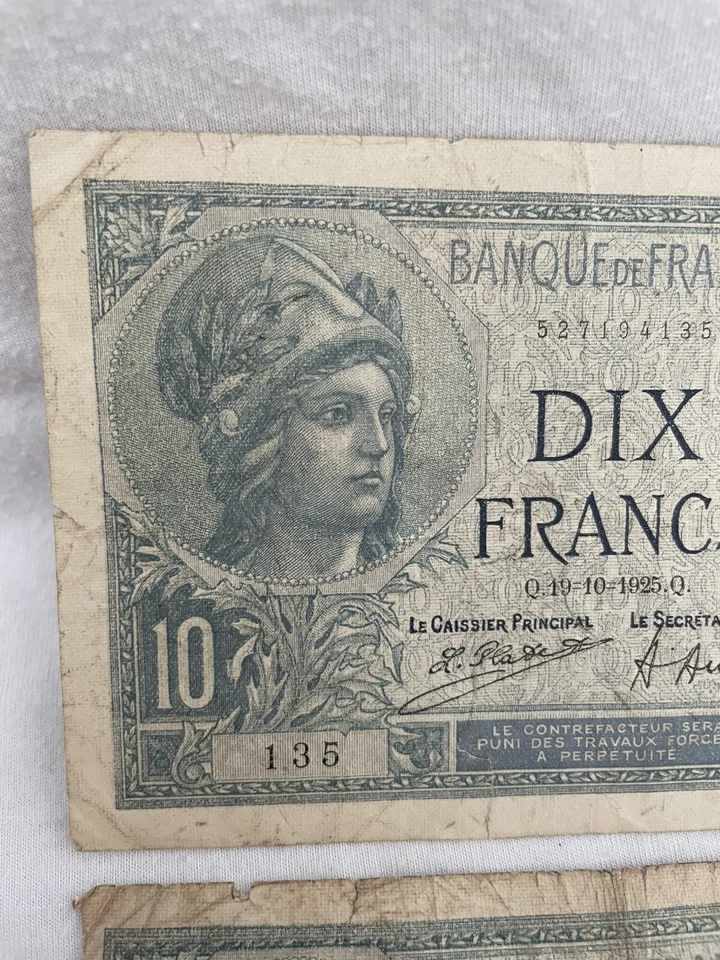 Bank of France 1925 & 1924 - 10 Francs X2 - Image 3 of 4