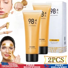 2PCS Gold Foil Peel-Off Mask - 98.4% Beilingmei Gold Face Mask for wrinkles