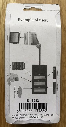3 Way Scart Lead/Cable/Wire Splitter Box Use 3 Devices in 1 Socket New - Picture 2 of 4