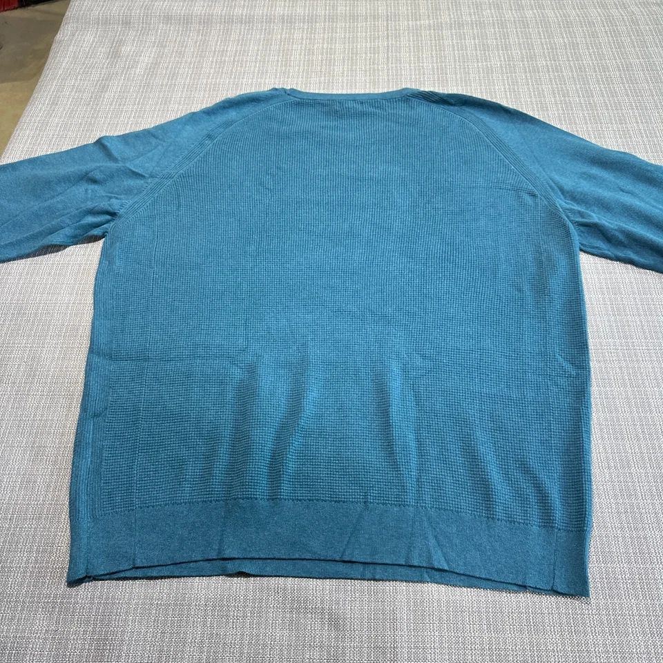 Cutter Buck Sweater Mens 3XLT Teal Blue Thermal Pullover Outdoors Casual - Image 3 of 4