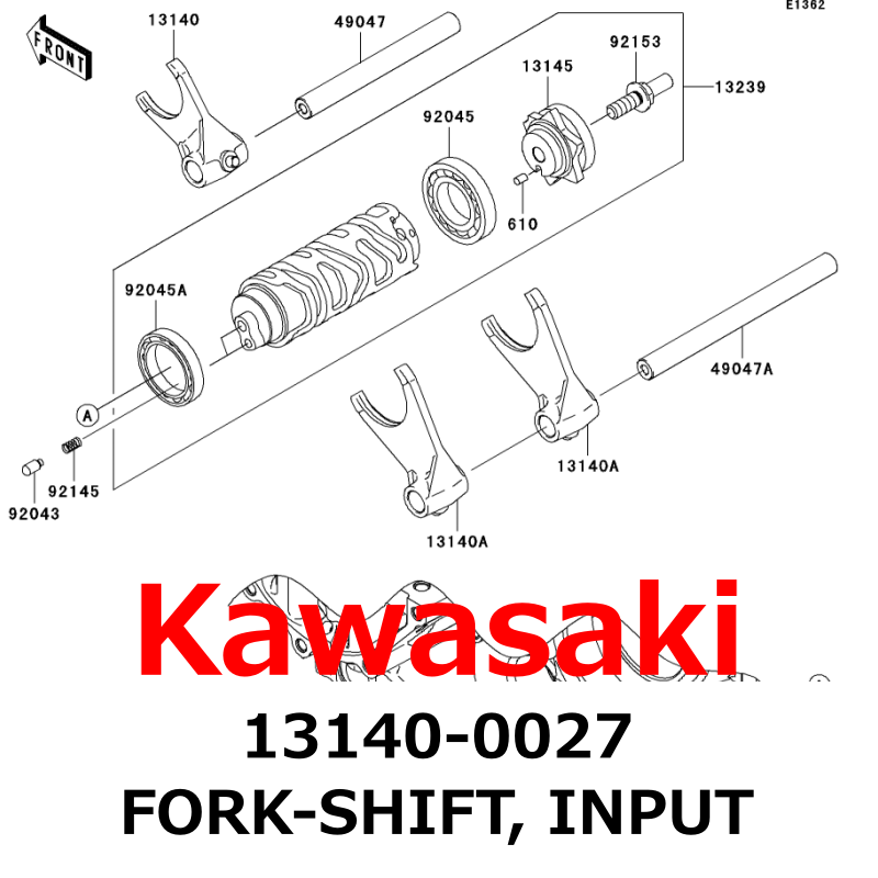 『TEN WORK SHT SS BLACK L』 NEW】Kawasaki Genuine 2006-2010 Ninja ZX-10R FORK-SHIFT, INPUT