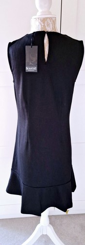 Ladies Black Sleeveless Peplum Hem Jersey Dress By Laura Scott Size 12 BNWT - Picture 6 of 7