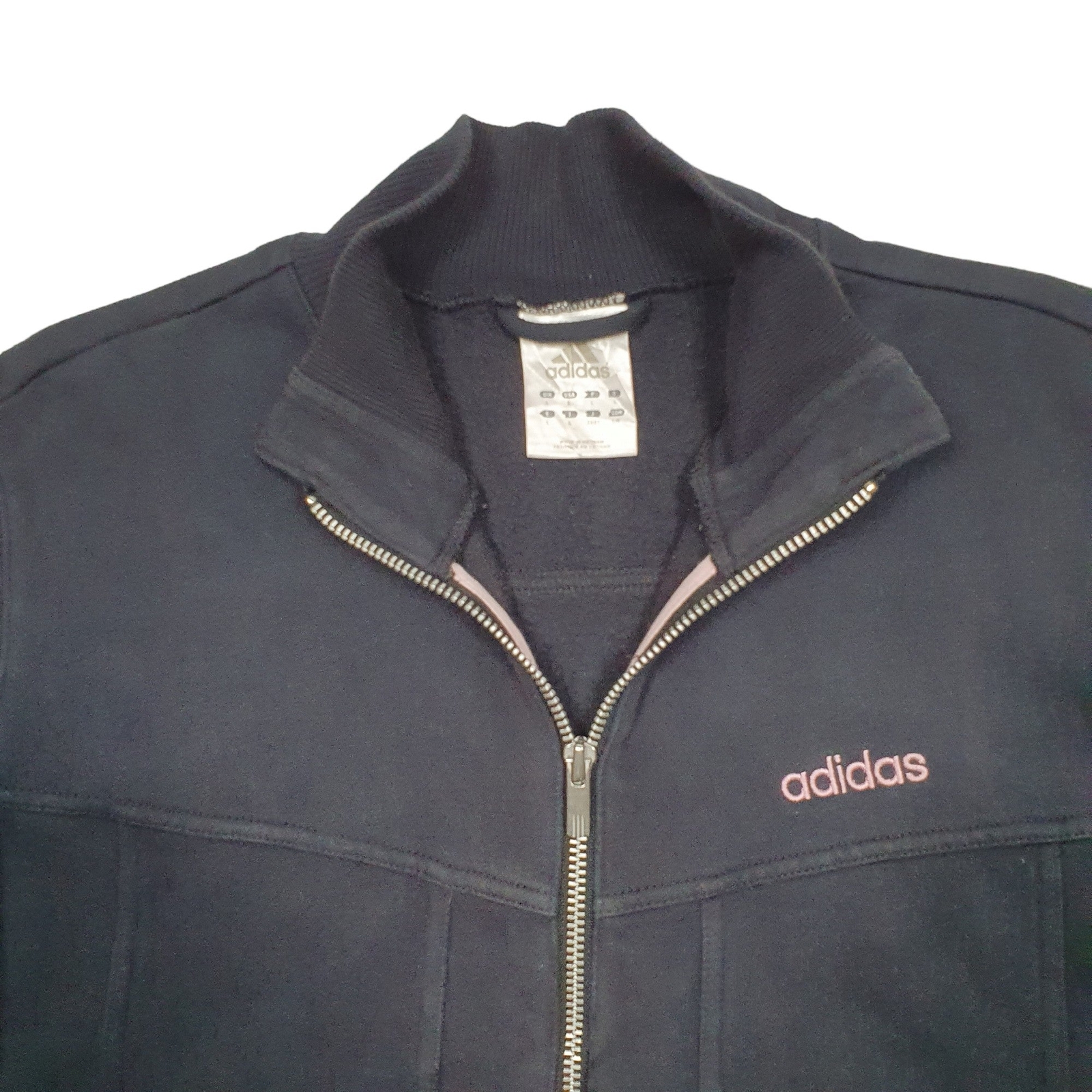 ADIDAS Full Zip Cotton Jumper Sweatshirt Womens M image 2