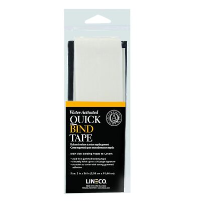 Lineco Quick Bind Buchreparaturband, wasseraktivierter Klebstoff, 5 cm x 91 cm