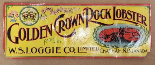 LABEL Loggie Golden Crown Can Lobster Chatham New Brunswick Canada Full Size - Picture 2 of 2