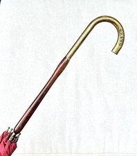 Vintage Antique Ladies Woman PK DuPont Tent Nylon Gold Coated Parasol Umbrella