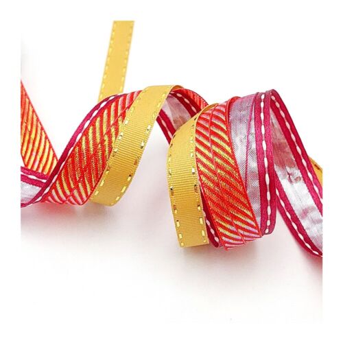 Valentines Day SALE! 5/8"+7/8"x25YD & 3/8"x25YD Twill & Stitched Pull Bow Ribbon - Picture 3 of 3