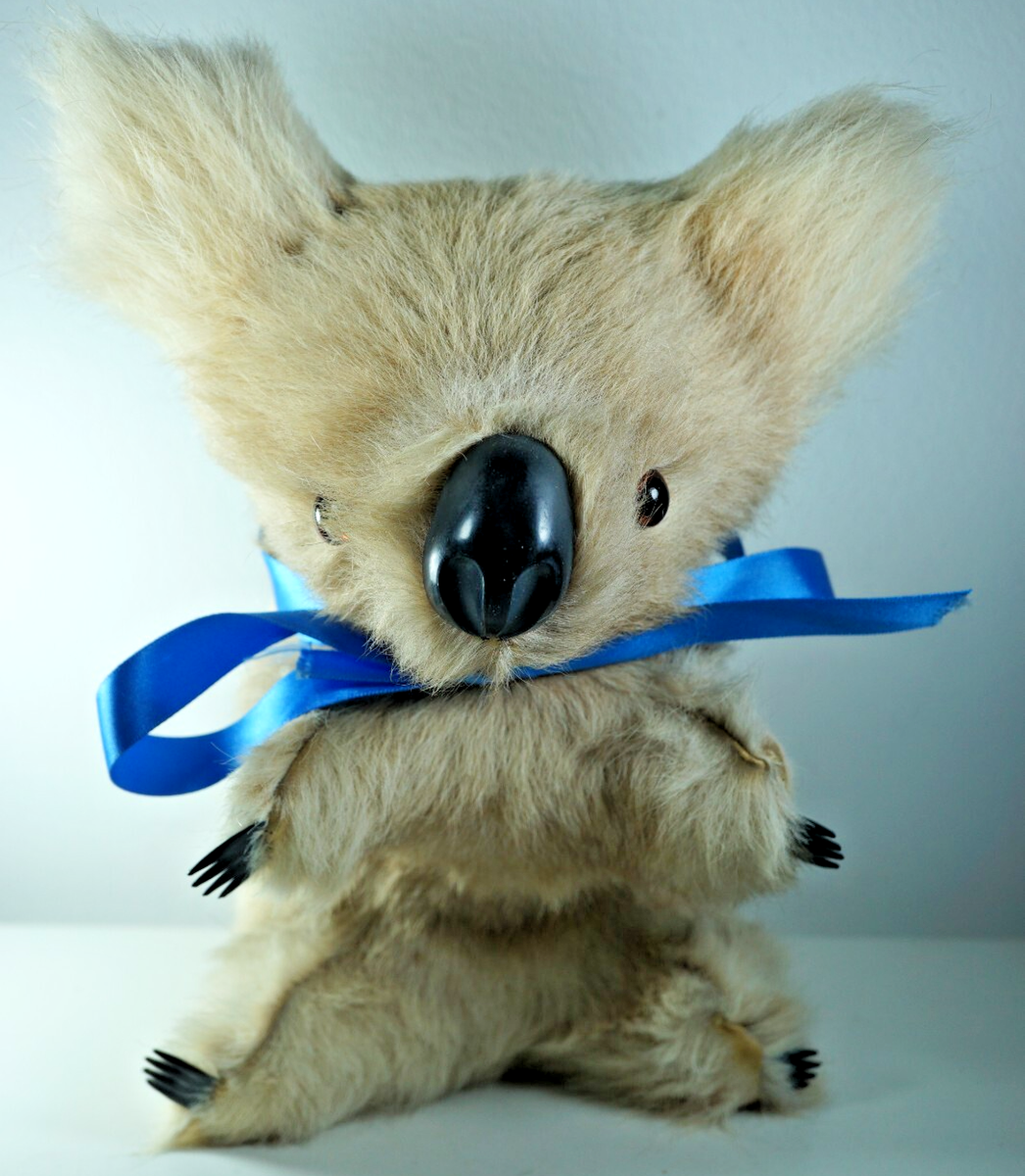 コアラ★Genuine Kangaroo Fur Koala ぬいぐるみ Vintage 1960's Australian Koala Bear Genuine Kangaroo Fur Hide