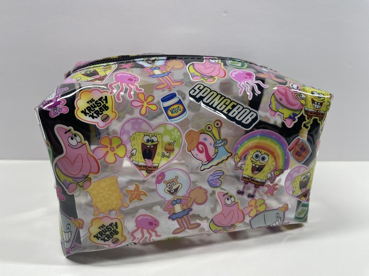 Skinnydip x Spongebob Squarepants Transparent Sticker Cosmetic Makeup Bag  Pouch