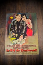 THE CINCINNATI KID 🎬 Steve Mc Queen French Vintage Movie Poster Original 1965