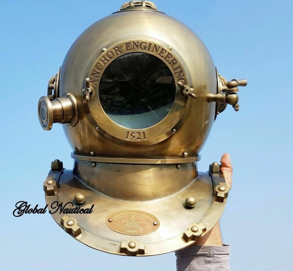 Vintage antique 18 Inch diving divers helmet deep sea 1921 anchor engineering - Изображение 2 из 4
