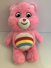 Care Bears 14" CHEER BEAR Plush Stuffed Animal Rainbow Soft Pink Fur 2020