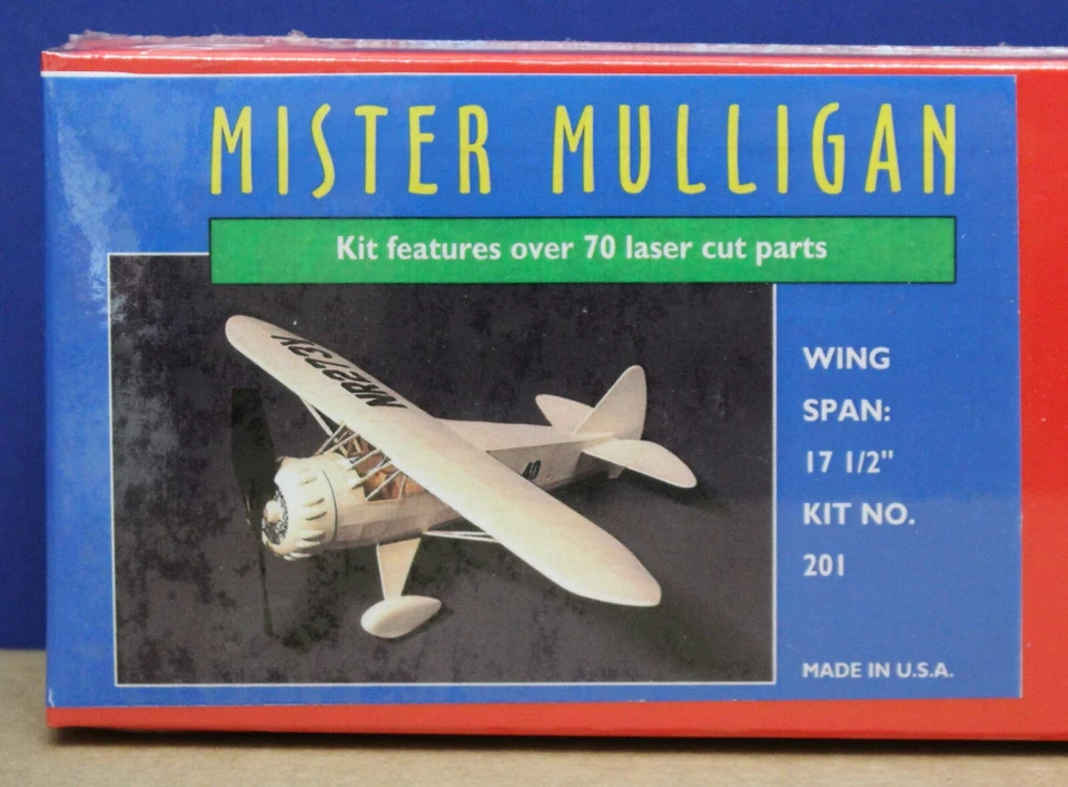 Dumas 201 Mister Mulligan Kit 17.5 " Wingspan Laser Cut Rubber powered Balsa Kit - Image 2 of 4