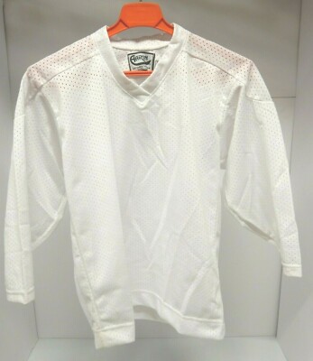 AARON SPORTSWEAR WHITE POLYESTER BLEND YOUTH S-M ICE HOCKEY PRACTICE JERSEY