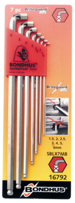 Metric Hex Balldriver X- LNGArm L-Wrench Set 7pcs Bondhus 16792