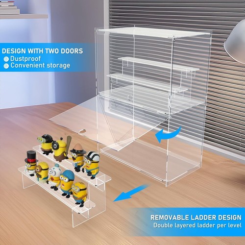 Elegant 2-Tier Acrylic Display Case for Collectibles - 12'' Lx6.9'' Wx16.7'' H - Picture 6 of 10